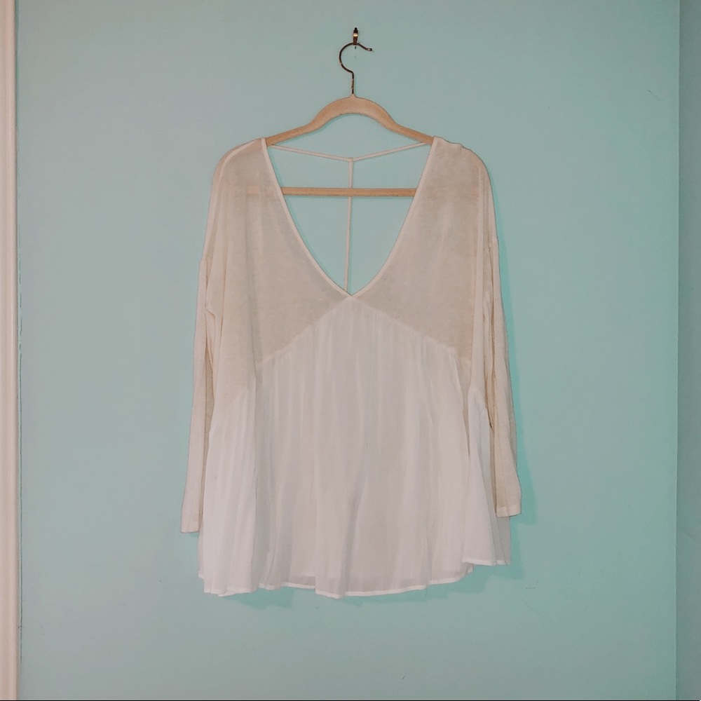Urban outfitters white long sleeve top